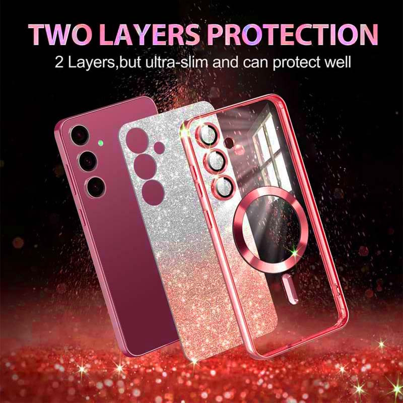 Фото TPU чохол Delight case with Magnetic Safe з захисними лінзами на камеру на Samsung Galaxy S23 FE (Червоний / Red) на vchehle.ua