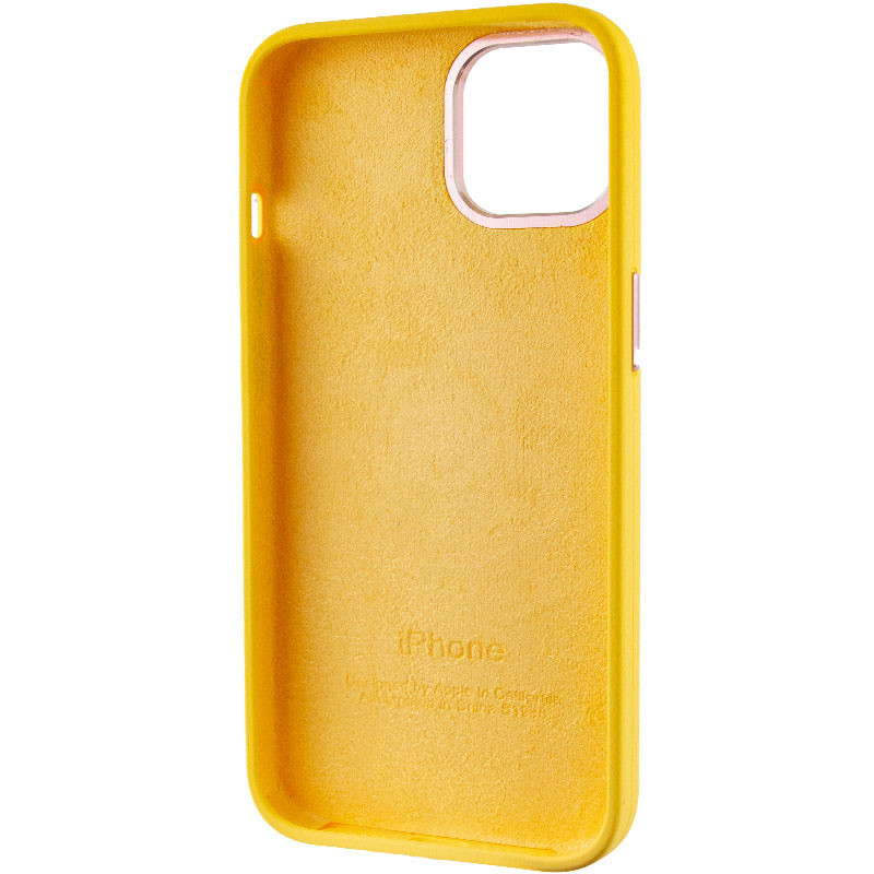 Купить Чехол Silicone Case Metal Buttons (AA) для Apple iPhone 14 (6.1") (Желтый / Sunglow) на vchehle.ua