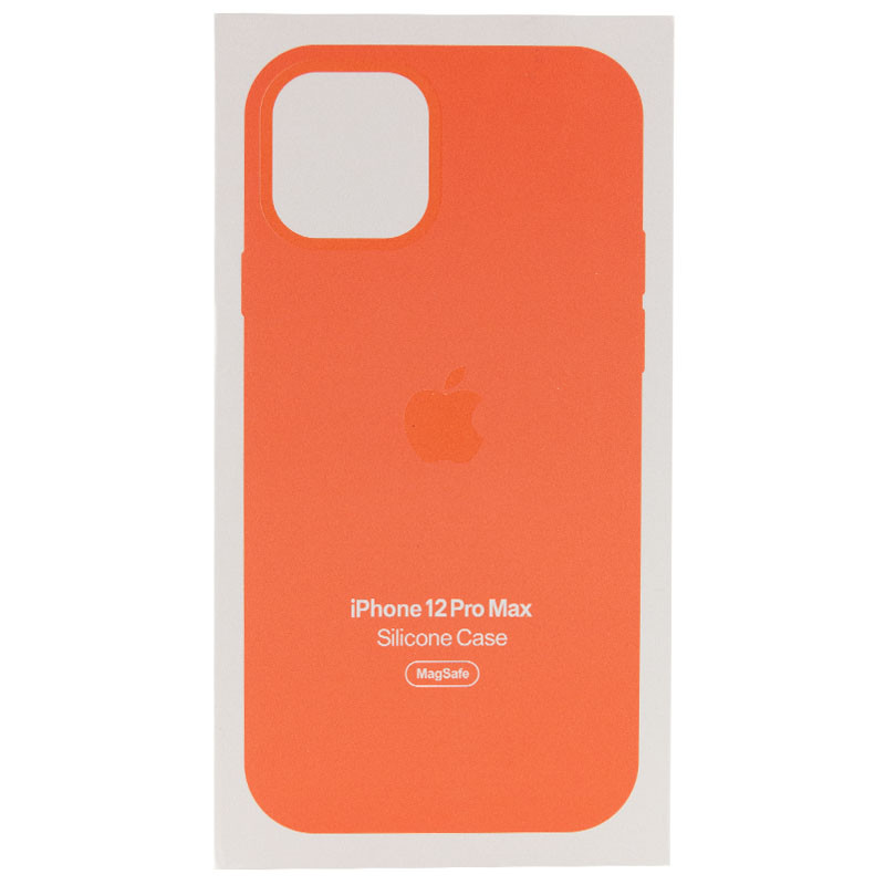 Купити Уценка Чехол Silicone case (AAA) full with Magsafe and Animation для Apple iPhone 12 Pro Max (6.7") (Дефект упаковки / Помаранчевий / Pink citrus) на vchehle.ua