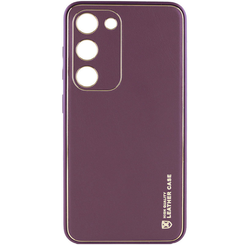 Кожаный чехол Xshield для Samsung Galaxy S24+ (Бордовый / Plum Red)