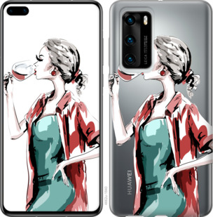 

Чехол Девушка с бокалом для Huawei P40 933634