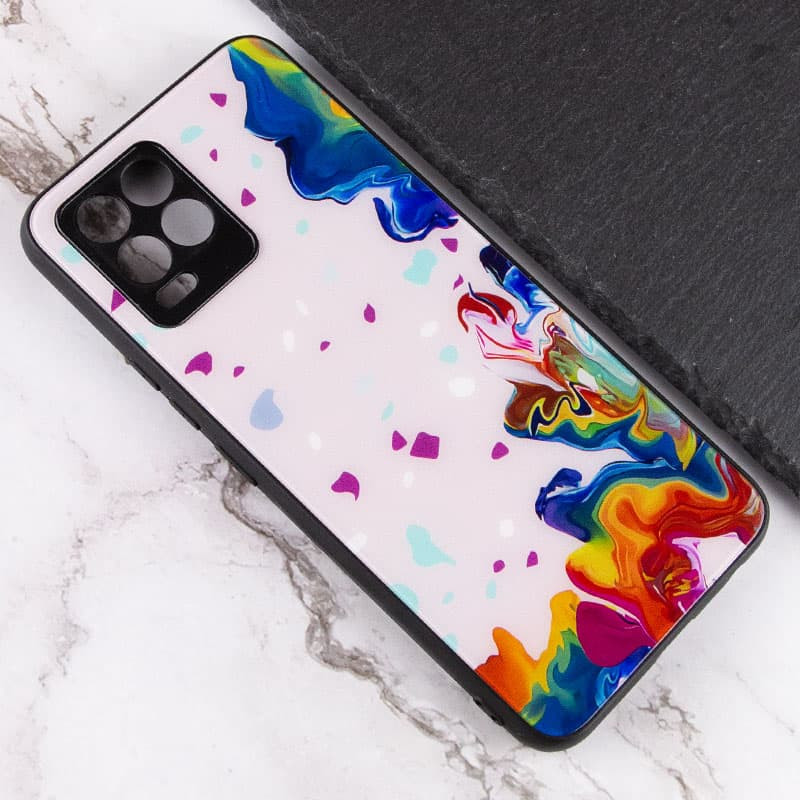 Фото TPU+Glass чехол Diversity для Realme 8 / 8 Pro (Stains multicolored) в магазине vchehle.ua