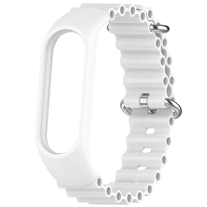 Фото Ремешок Ocean Band для Xiaomi Mi Band 3/4/5/6/7 (Белый / White) на vchehle.ua