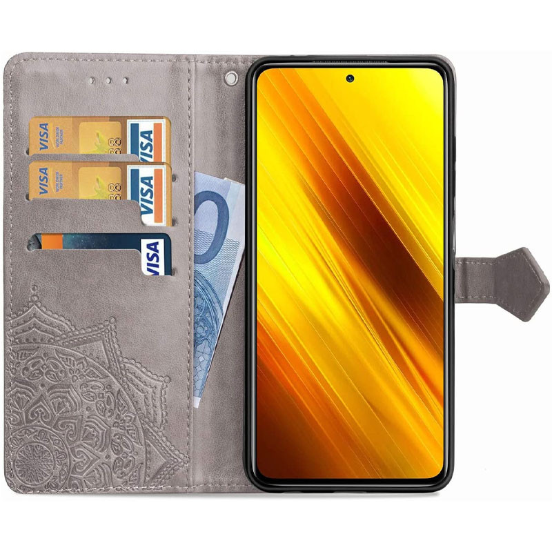 Фото Шкіряний чохол-книжка Art Case з візитницею на Xiaomi Poco X3 NFC / Poco X3 Pro (Сірий) на vchehle.ua