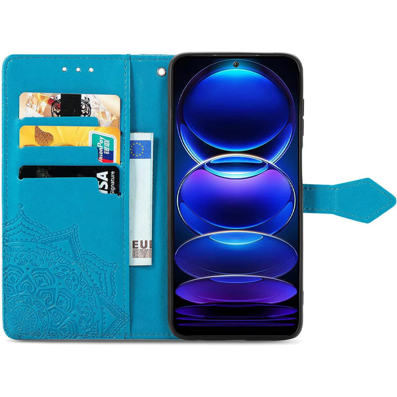 Фото Кожаный чехол (книжка) Art Case с визитницей для Oppo Reno11 F (Синий) на vchehle.ua