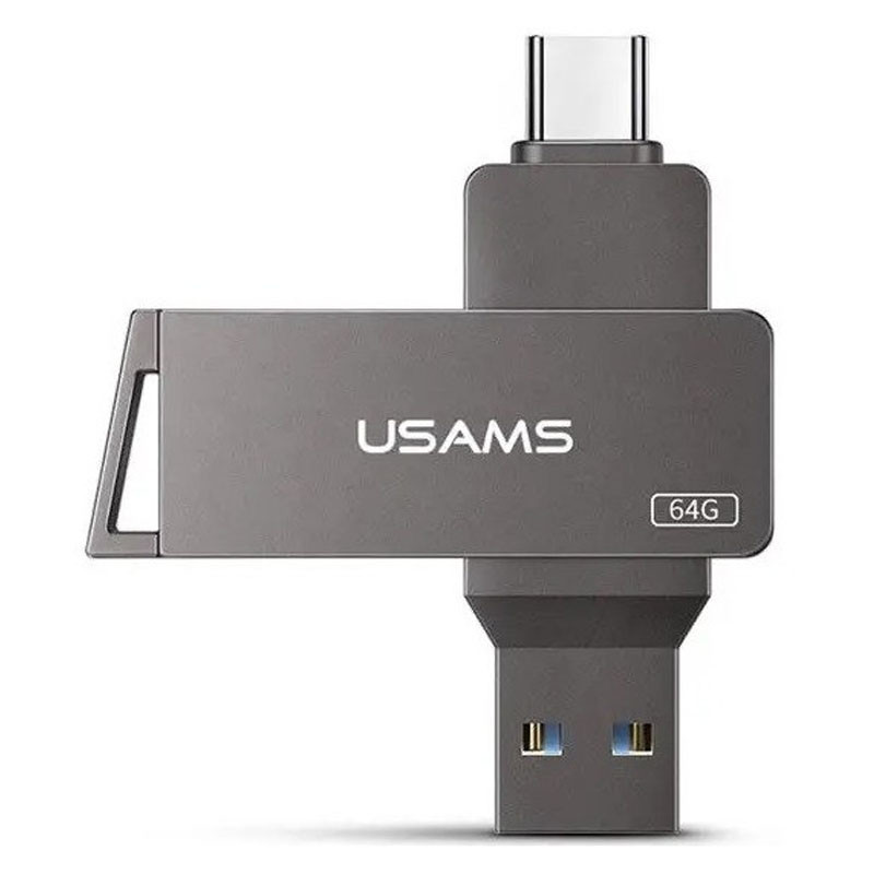 Уценка Флеш накопитель USAMS US-ZB200 Type-C+ USB3.0 Rotatable High Speed Flash Drive 64 Gb