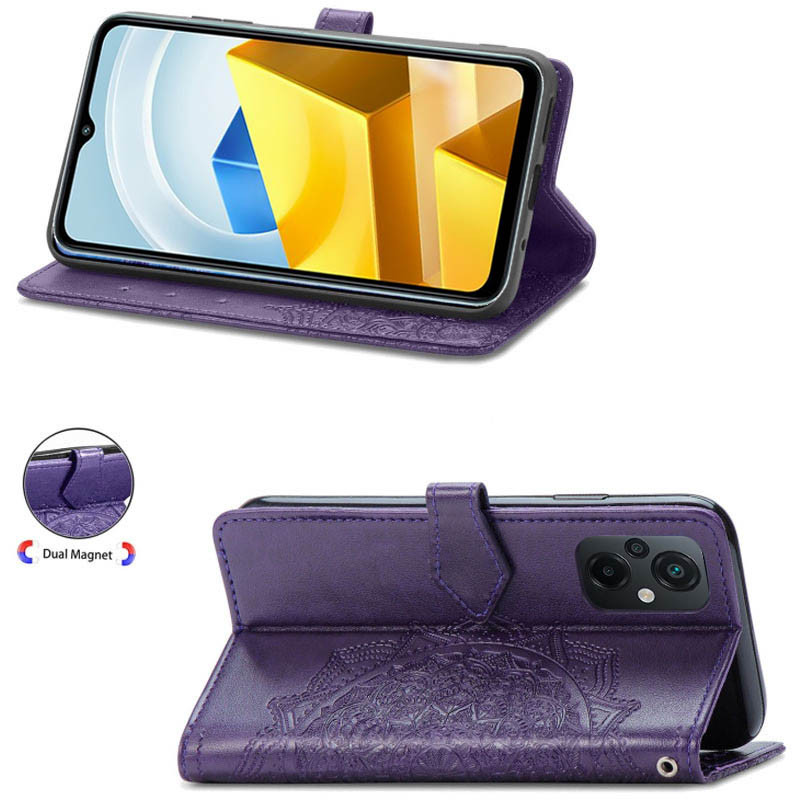 Фото Кожаный чехол-книжка Art Case с визитницей для Xiaomi Poco M5 (Фиолетовый) в магазине vchehle.ua