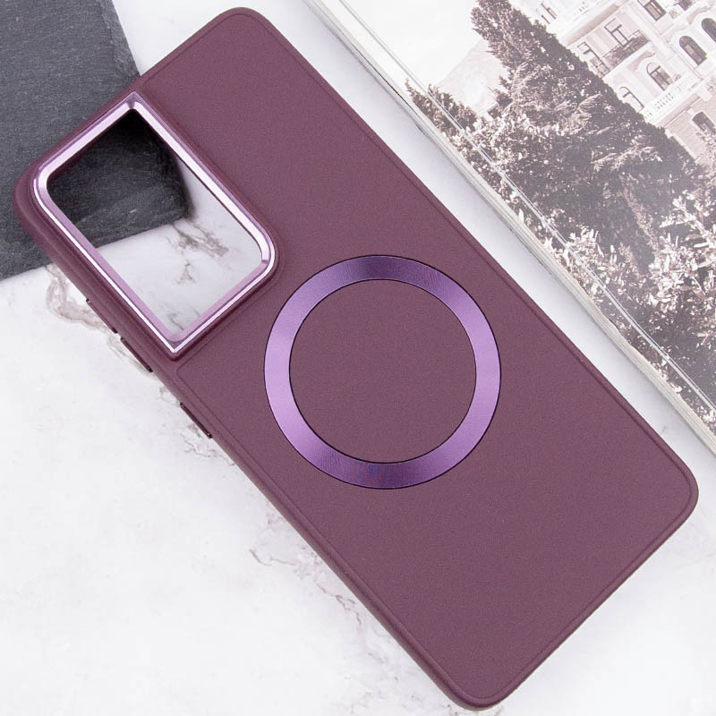TPU чехол Bonbon Metal Style with Magnetic safe для Samsung Galaxy S22 Ultra (Бордовый / Plum) в магазине vchehle.ua