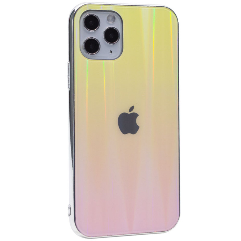 

TPU+Glass чехол Gradient Aurora с лого для Apple iPhone 11 Pro Max (6.5") (Золотой / Розовый) 816986
