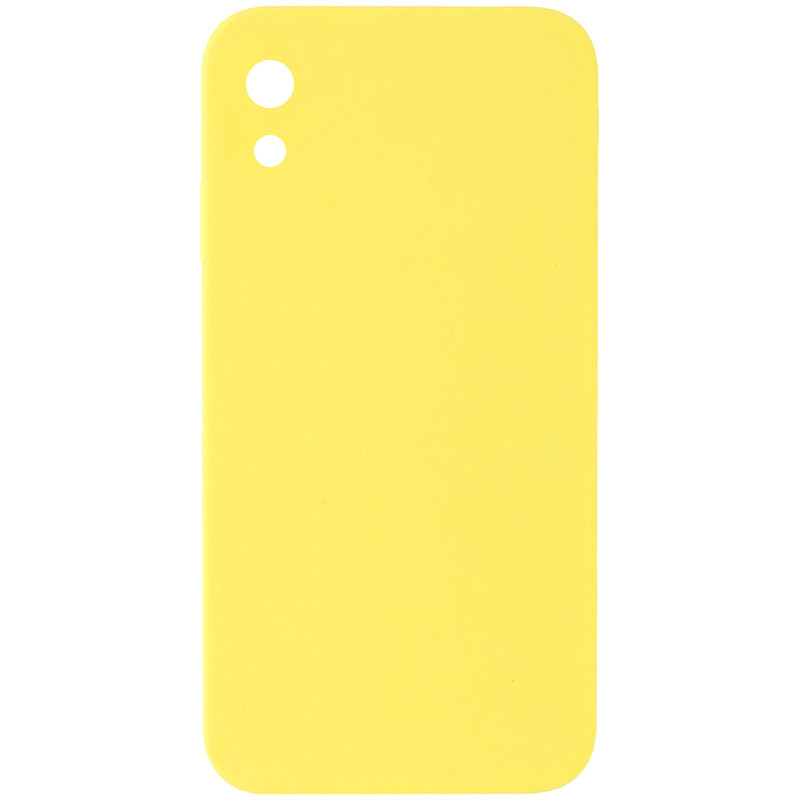 Silicone Case Square Full Camera Protective (AA) NOLOGO для Apple iPhone XR (6.1") (Желтый / Yellow)
