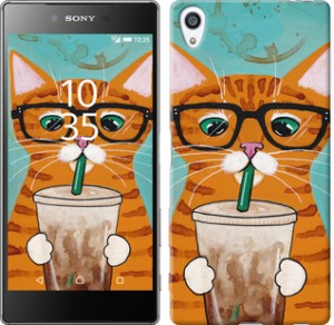 Чехол Зеленоглазый кот в очках для Sony Xperia Z5 Premium E6883