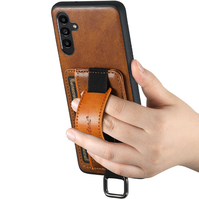 Фото Кожаный чехол Wallet case and straps для Samsung Galaxy S24+ (Коричневый / Brown) в магазине vchehle.ua