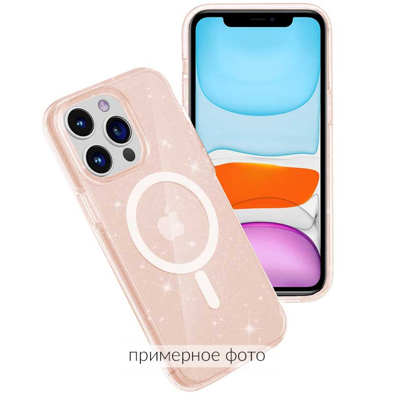 Фото Чохол TPU Galaxy Sparkle (MagFit) на Apple iPhone 16 Pro (6.3") (Gold+Glitter) в маназині vchehle.ua