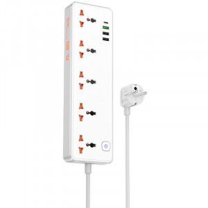 Удлинитель Hoco AC14A Rico PD30W (3USB-A/1C/5xSocket) (1.5m)