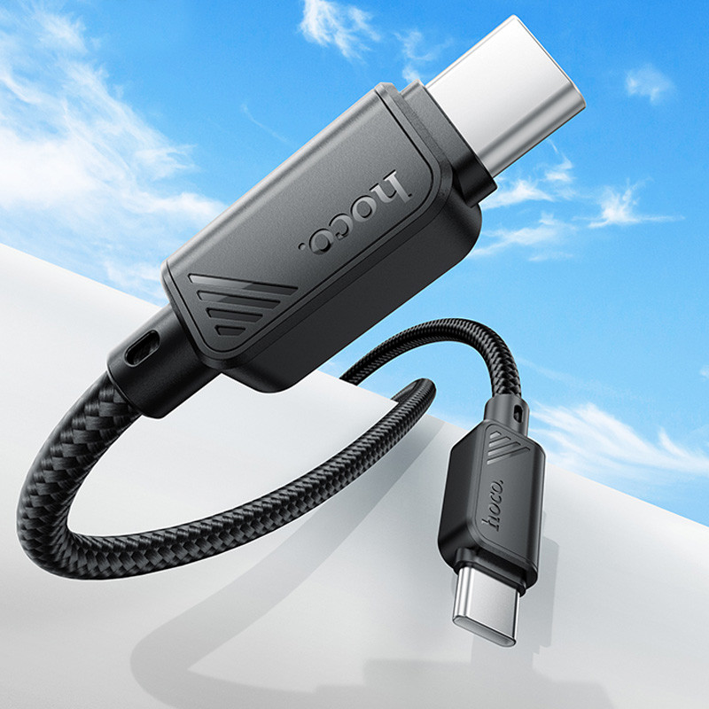 Фото Дата кабель Hoco X113 Beneficio Type-C to Type-C 60W (1m) (Black) в магазине vchehle.ua