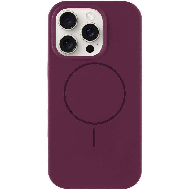 Чехол Silicone Case Full Protective (AA) NO LOGO with Magnetic Safe для Apple iPhone 11 Pro Max (6.5") (Бордовый / Plum)