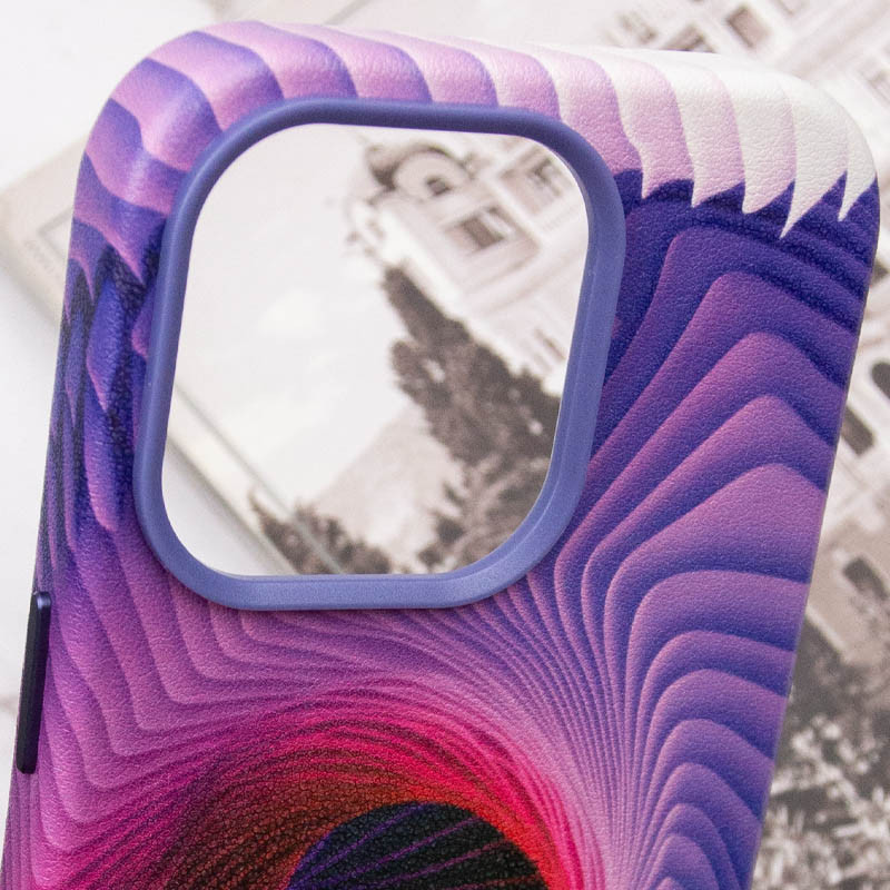 Замовити Шкіряний чохол Colour Splash with Magnetic Safe на Apple iPhone 14 Pro (6.1") (Purple / Pink) на vchehle.ua