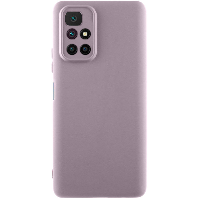 Чехол TPU GETMAN Liquid Silk Full Camera для Xiaomi Redmi 10 (Серый / Lavender)