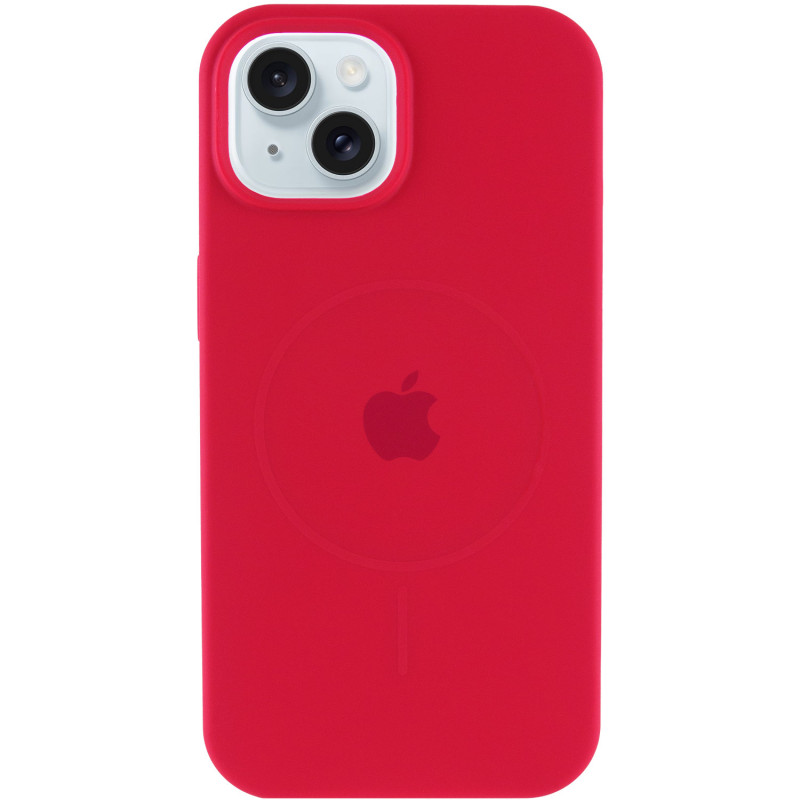 Фото Чохол Silicone Case Full Protective (AA) with Magnetic Safe на Apple iPhone 15 Plus (6.7") (Червоний / Deep Red) на vchehle.ua