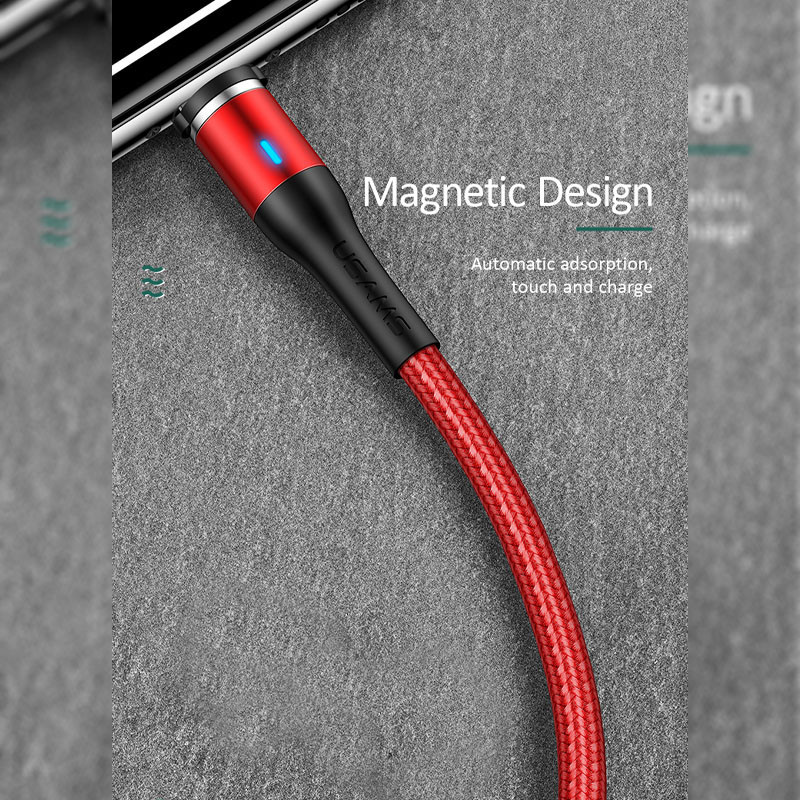 Фото Дата кабель USAMS US-SJ336 U29 Magnetic USB to Lightning (2m) (Красный) в магазине vchehle.ua
