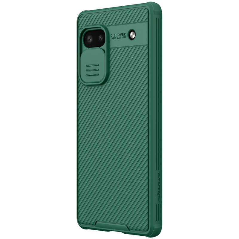 Фото Карбонова накладка Nillkin Camshield (шторка на камеру) на Google Pixel 6a (Зелений / Dark Green) в маназині vchehle.ua