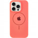 Чохол Silicone Case Full Protective (AA) with Magnetic Safe на Apple iPhone 15 Pro (6.1") (Кавуновий / Watermelon red)