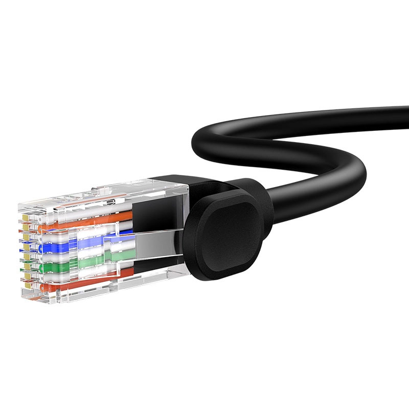 Кабель Baseus High Speed CAT5 Gigabit Ethernet Cable (Round Cable) 1.5m Cluster (B00133206111-02) (Black) в магазині vchehle.ua