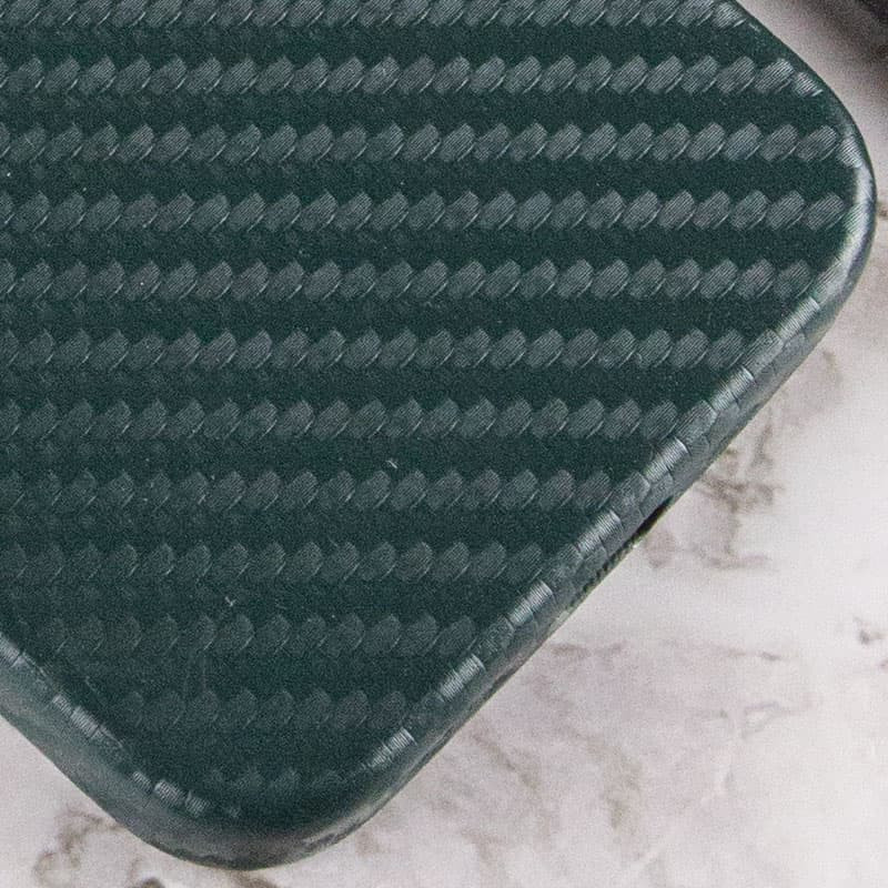 Шкіряний чохол Leather Case Carbon series на Apple iPhone 13 mini (5.4") (Дефект упаковки / Зелений) в магазині vchehle.ua