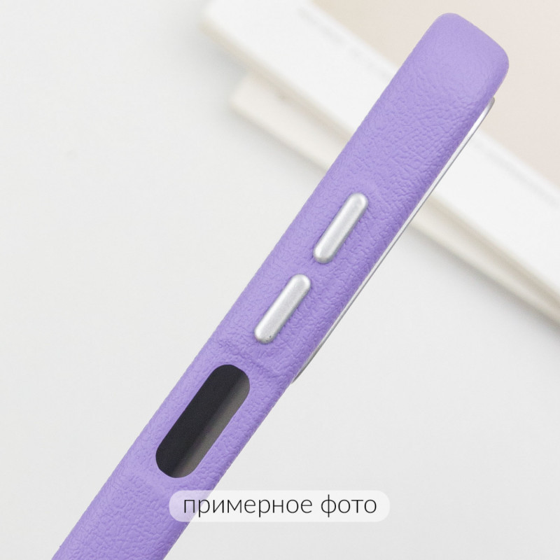 Купити Шкіряний чохол Leather Case Metal Buttons на Xiaomi Redmi Note 13 Pro 4G / Poco M6 Pro 4G (Light Purple) на vchehle.ua