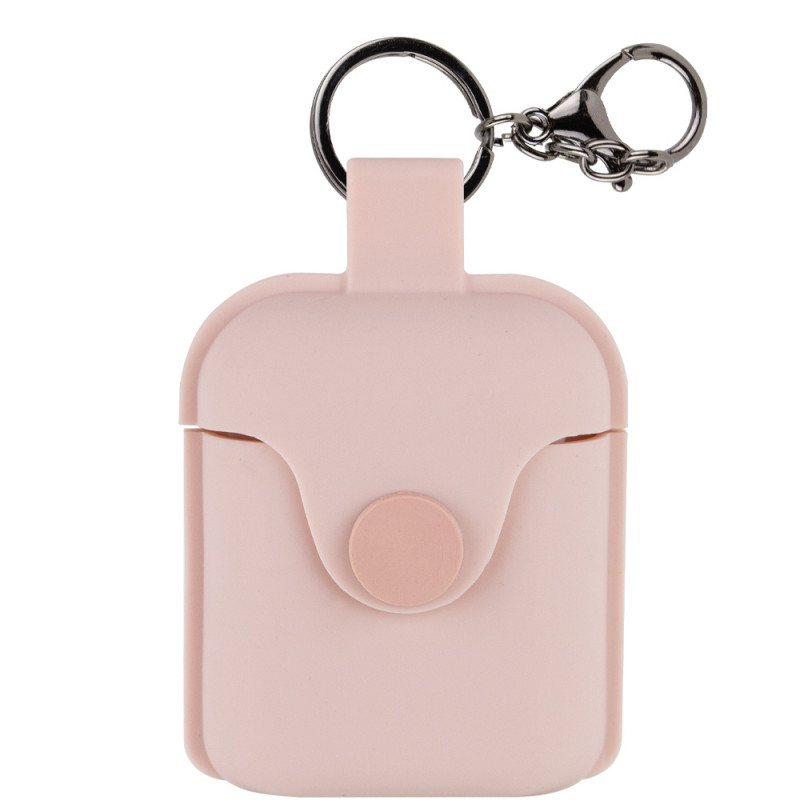 Силиконовый футляр на магните для наушников AirPods 1/2 (Розовый / Pink Sand)