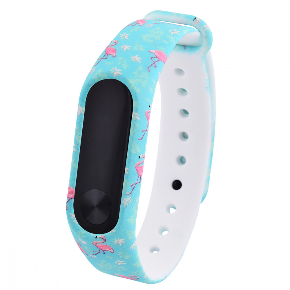 Ремешок Silicone with Print for Mi Band 3/4 (pink_flamingos)