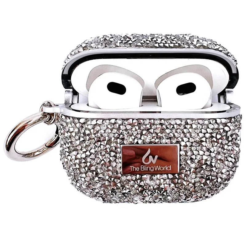Фото TPU чохол Bling World Rock Diamond на наушников AirPods 3 (Срібний) на vchehle.ua
