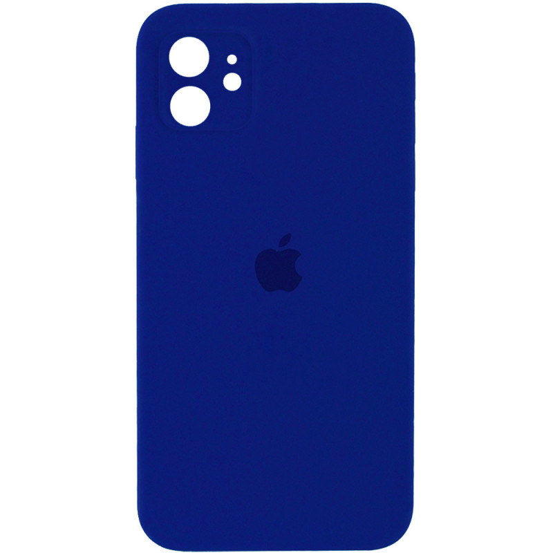 Чохол Silicone Case Square Full Camera Protective (AA) на Apple iPhone 11 (6.1") (Синій / Deep navy)