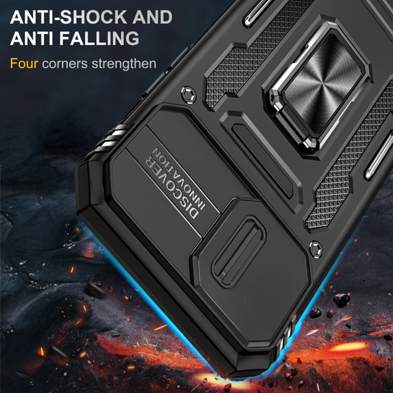 Фото Ударопрочный чехол Camshield Army Ring для Apple iPhone 13 Pro Max (6.7") (Черный / Black) на vchehle.ua