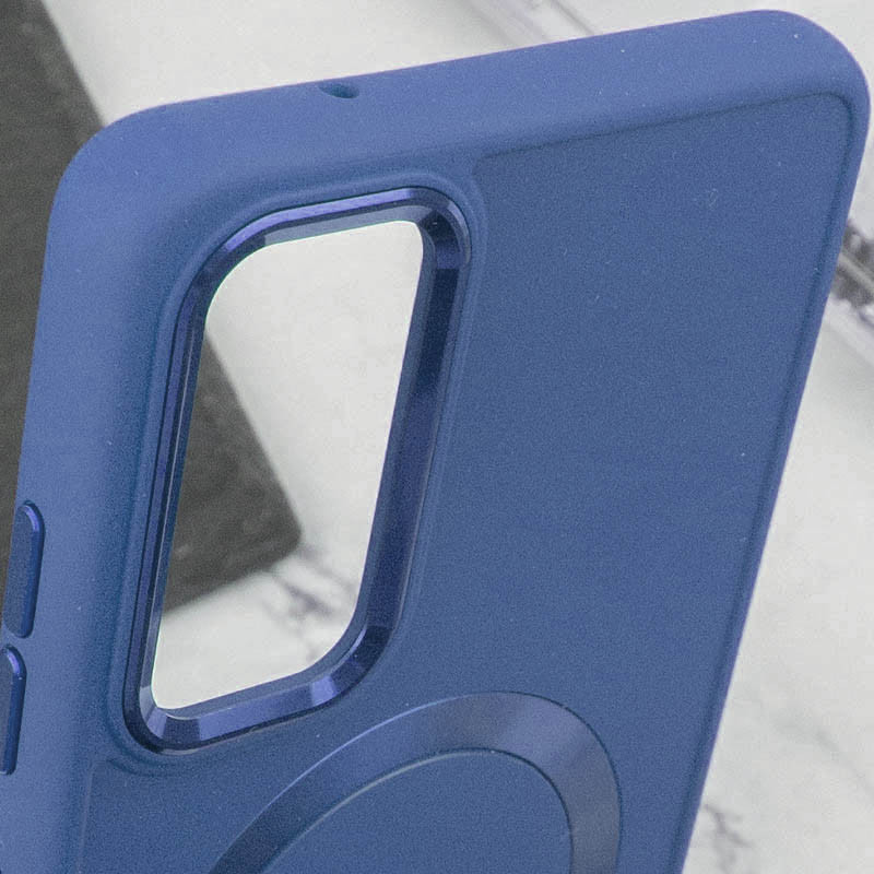 Купить TPU чехол Bonbon Metal Style with Magnetic safe для Samsung Galaxy A55 (Синий / Denim Blue) на vchehle.ua