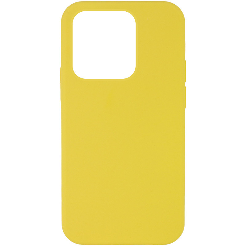 Чехол Silicone Case Full Protective (AA) NO LOGO для Apple iPhone 15 Pro (6.1") (Желтый / Yellow)