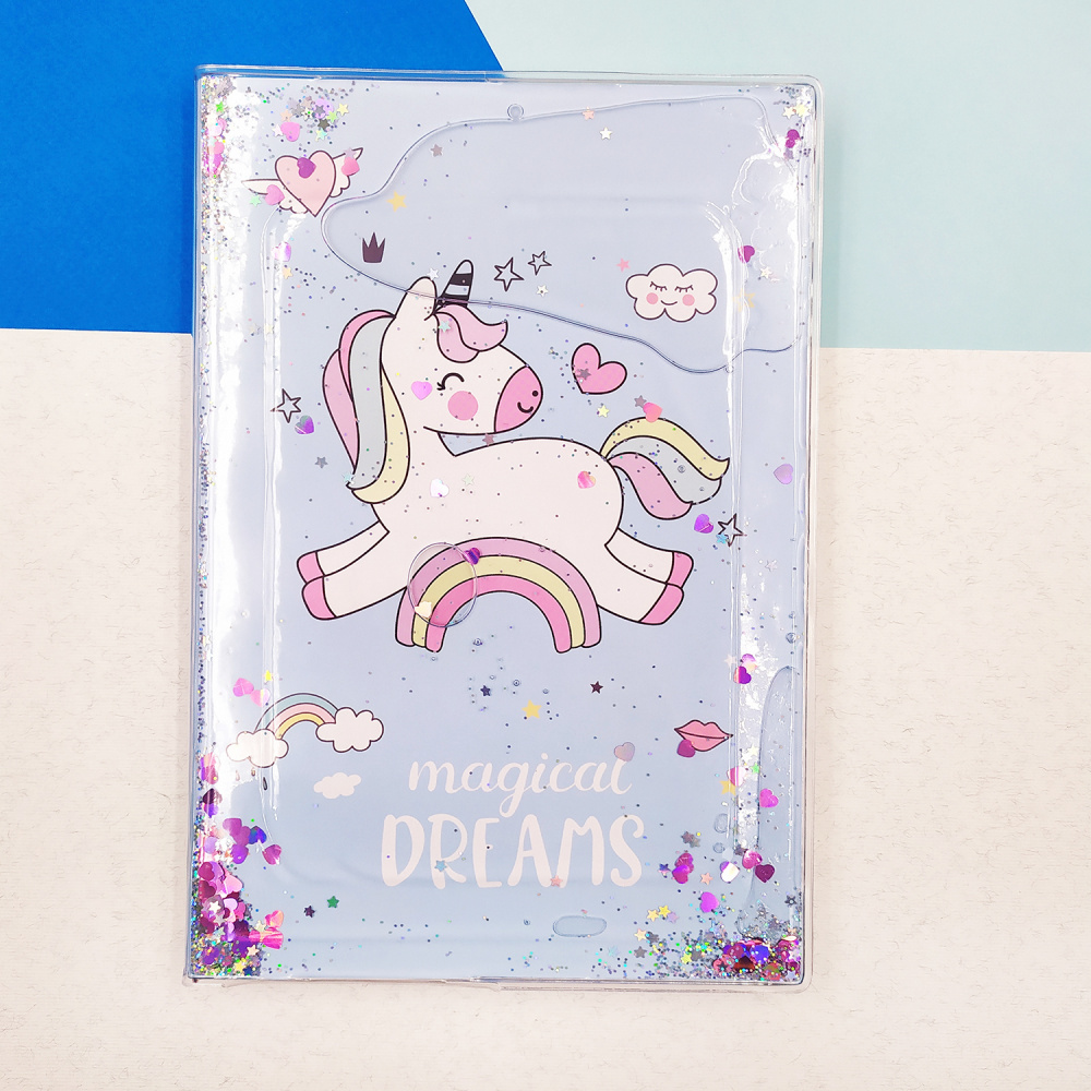 Блокнот with Sparkles and Water Unicorn Enjoy Big