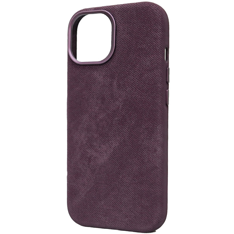 Фото Чехол Denim with Magnetic safe для Apple iPhone 15 (6.1") (Deep Purple) на vchehle.ua