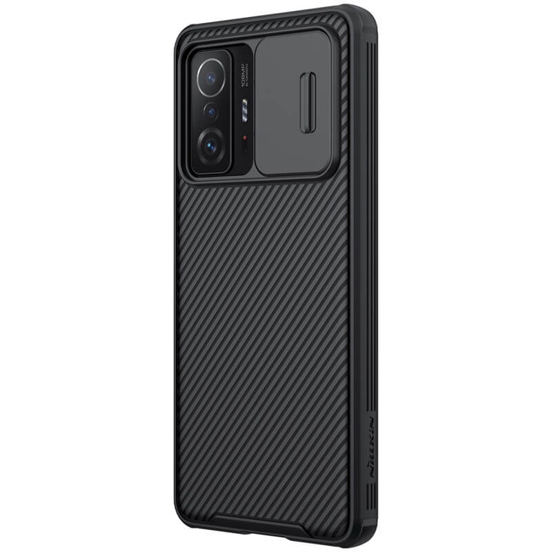 Фото Карбонова накладка Nillkin Camshield (шторка на камеру) на Xiaomi 11T / 11T Pro (Чорний / Black) в маназині vchehle.ua