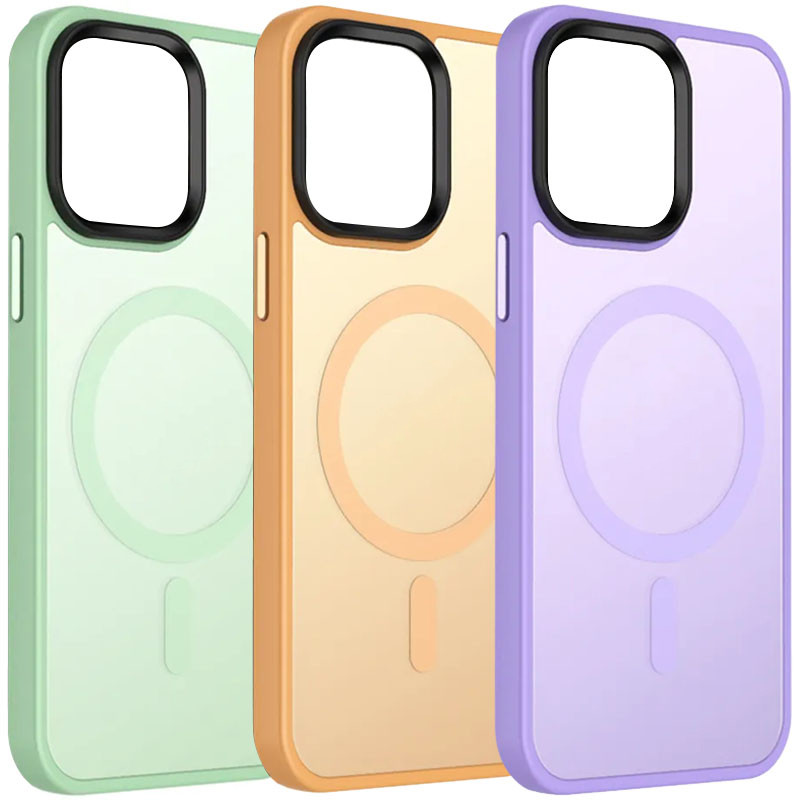 TPU+PC чехол Metal Buttons with Magnetic Safe Colorful для Apple iPhone 14 (6.1")