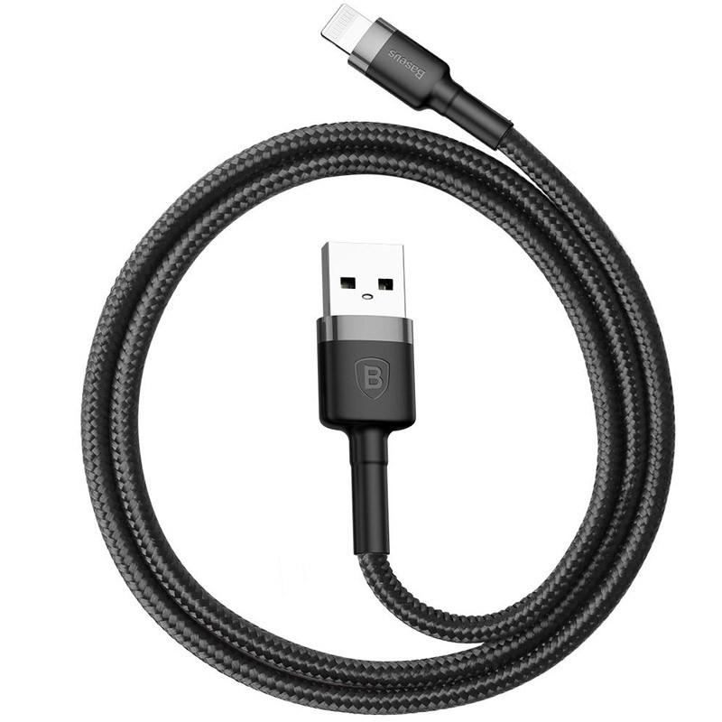 Дата кабель Baseus Cafule Lightning Cable 2.4A (0.5m) (CALKLF-A) (Сірий / Чорний)