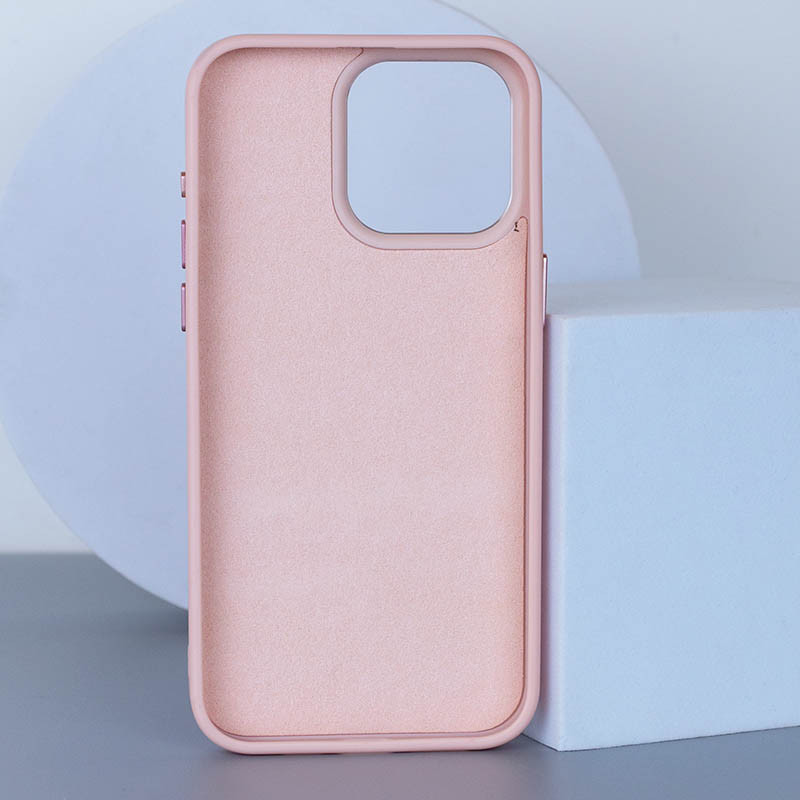 Фото Кожаный чехол Bonbon Leather Metal Style with Magnetic Safe для Apple iPhone 15 Pro (6.1") (Розовый / Light pink) на vchehle.ua