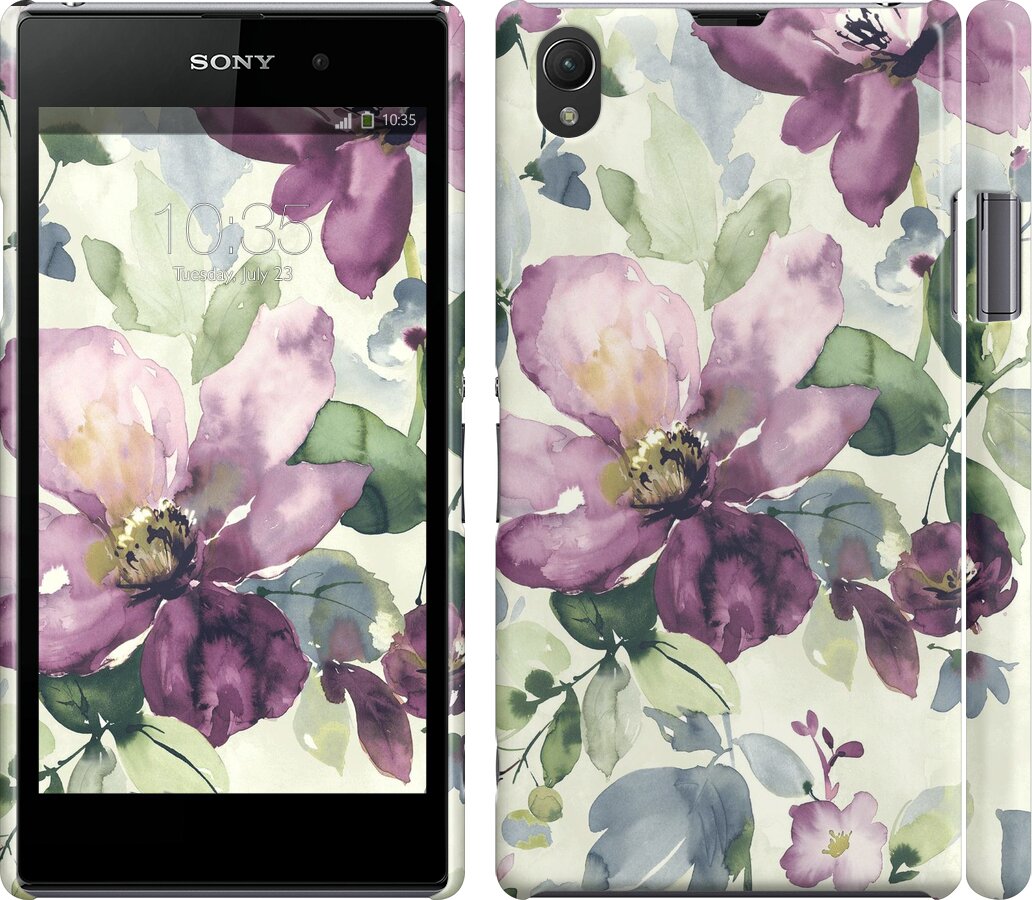 

Чехол Цветы акварелью для Sony Xperia Z1 C6902 296638