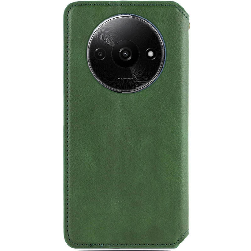 Фото Кожаный чехол-книжка GETMAN Cubic (PU) для Xiaomi Redmi A3 (Зеленый) на vchehle.ua