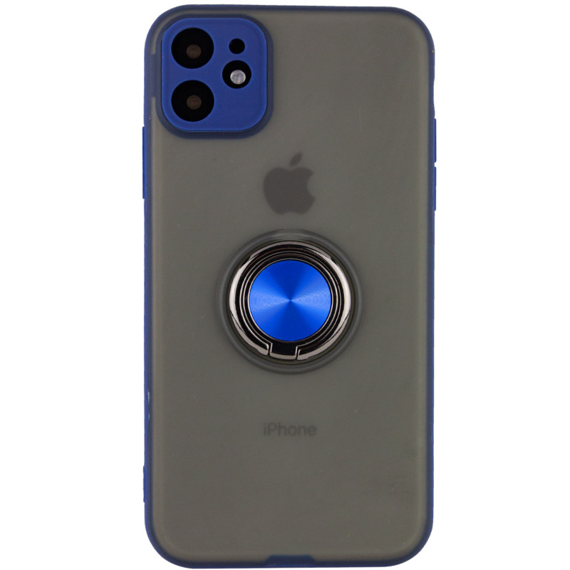 

TPU-PC чехол Deen Shadow Ring series для Apple iPhone 11 (6.1") (Синий) 789594