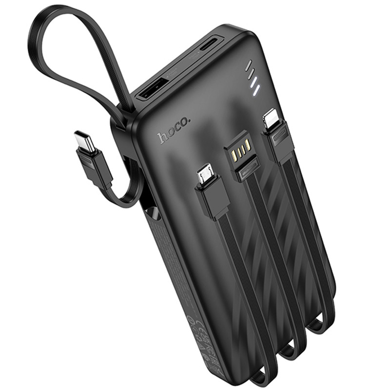 Фото Портативное ЗУ Power Bank Hoco J146 with 4 cables 10000 mAh (Black) в магазине vchehle.ua