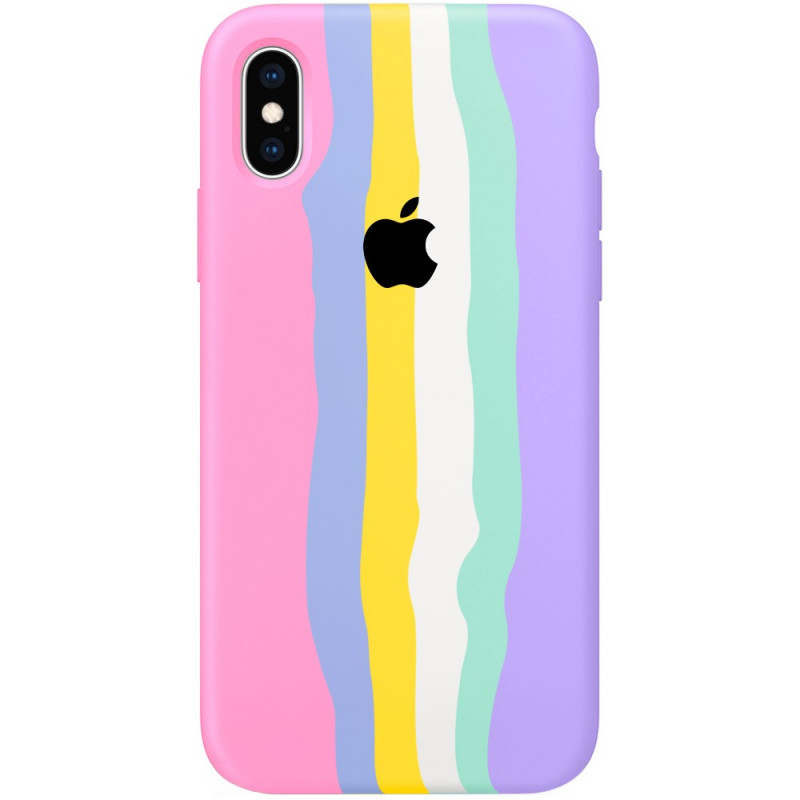 Чехол Silicone case Full Rainbow для Apple iPhone X / XS (5.8")