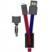 Дата кабель Hoco U36 Mascot USB to Lightning (2.1A) (20см) (Красный / Синий)