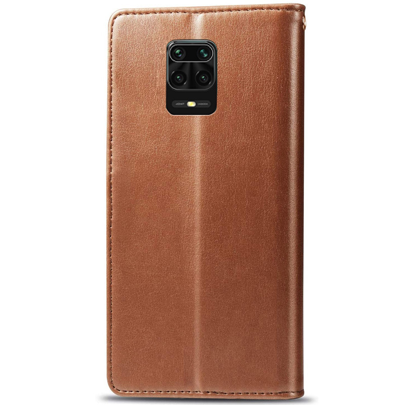 Кожаный чехол-книжка GETMAN Gallant (PU) для Xiaomi Redmi Note 9s / Note 9 Pro / Note 9 Pro Max (Коричневый) в магазине vchehle.ua