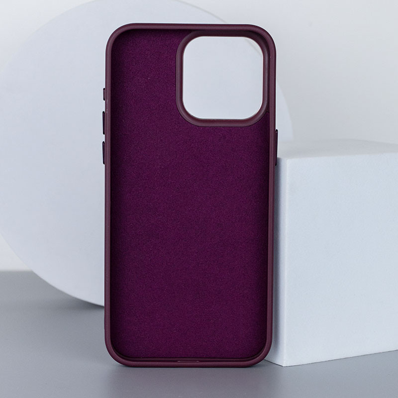 Фото Шкіряний чохол Bonbon Leather Metal Style with Magnetic Safe на Apple iPhone 13 (6.1") (Бордовий / Plum) на vchehle.ua